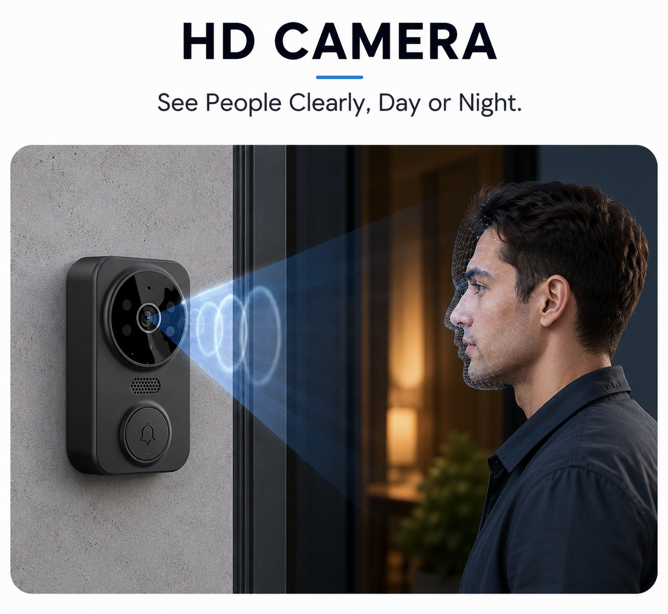 Wireless Smart Video Doorbell with 4.3" IPS Display | No WiFi Required | Rechargeable Battery