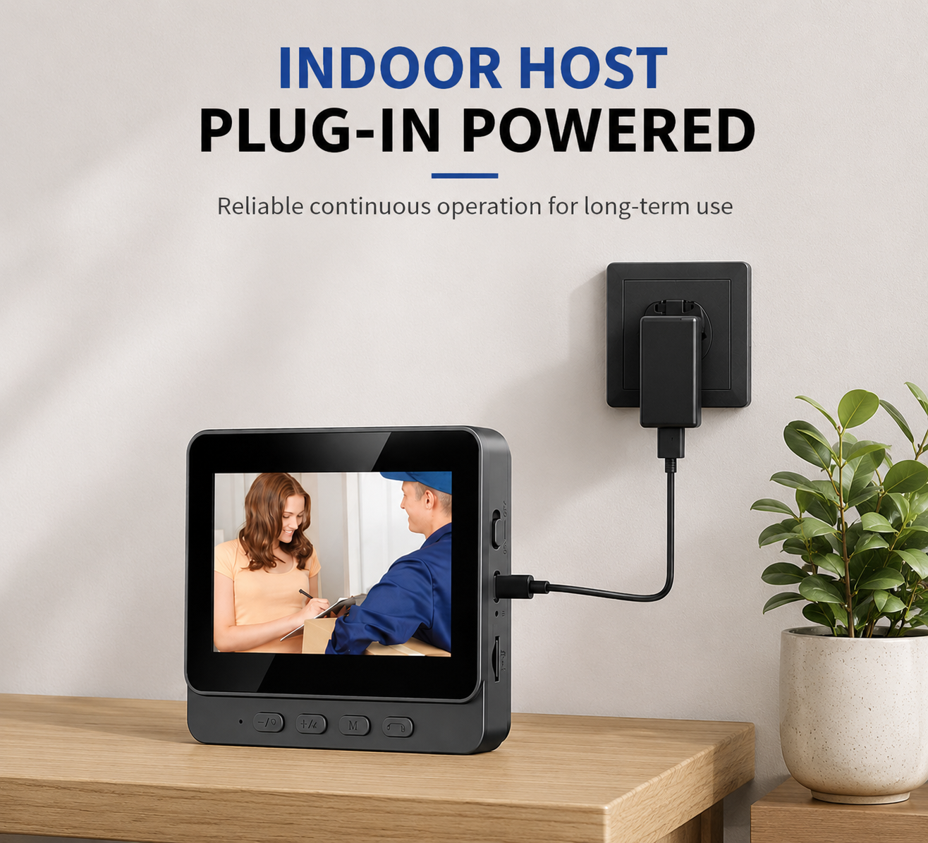 Wireless Smart Video Doorbell with 4.3" IPS Display | No WiFi Required | Rechargeable Battery